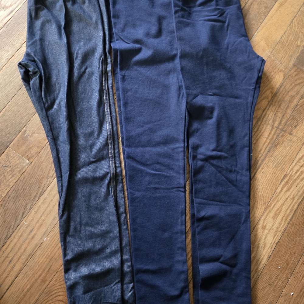2 Navy Blue and 1 Jean Leggings